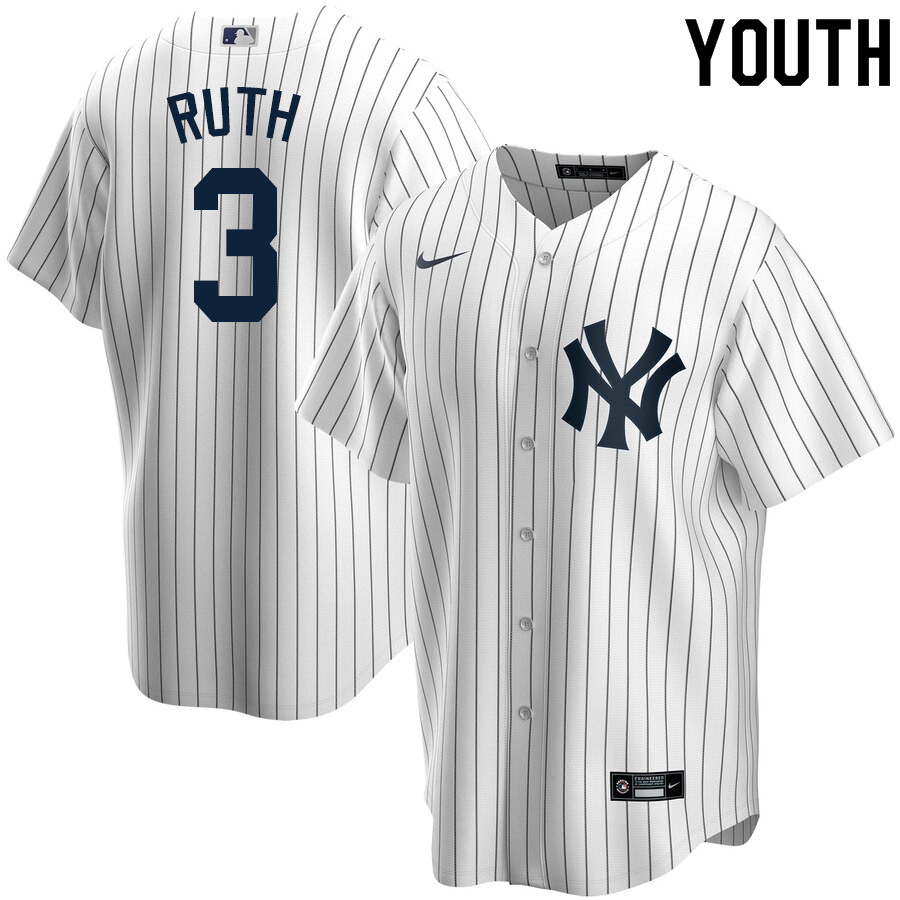 2020 Nike Youth #3 Babe Ruth New York Yankees Baseball Jerseys Sale-White